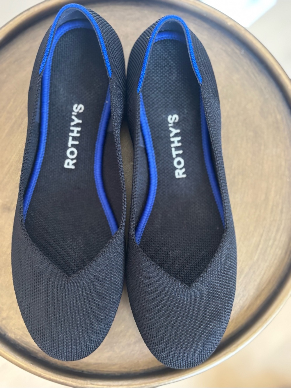 Rothy’s EUC black flats size 6 casual comfort office workwear streetwear classic